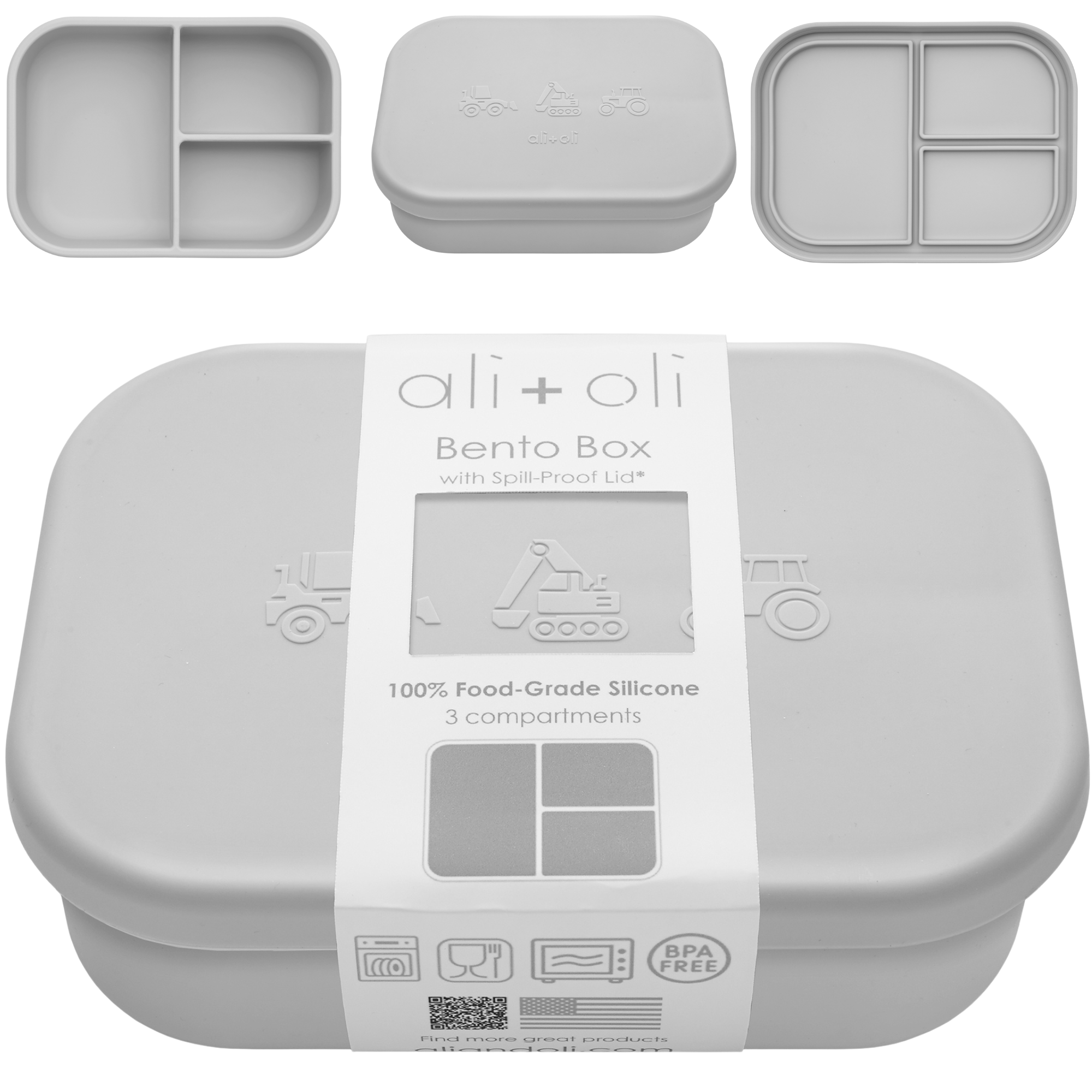 Ali+Oli Silicone Bento Box (Construction) Back to School
