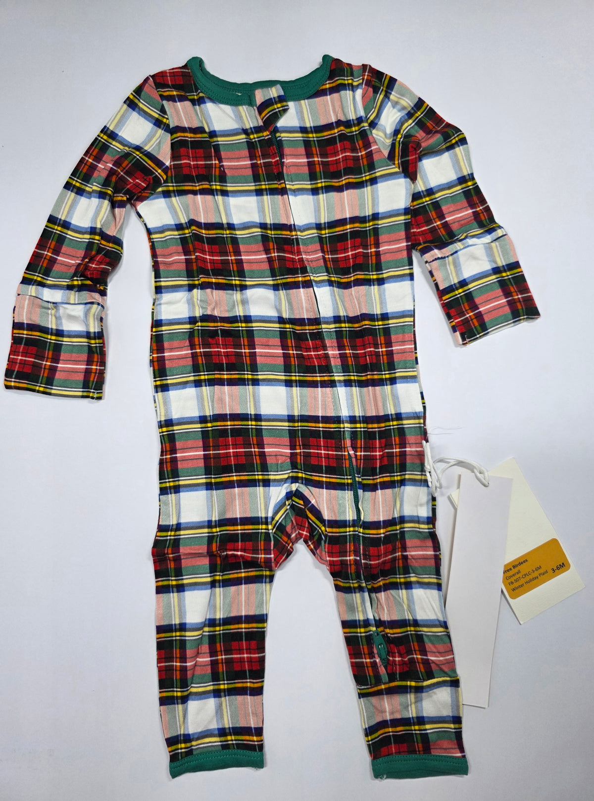 Free Birdees Winter Holiday Plaid Romper