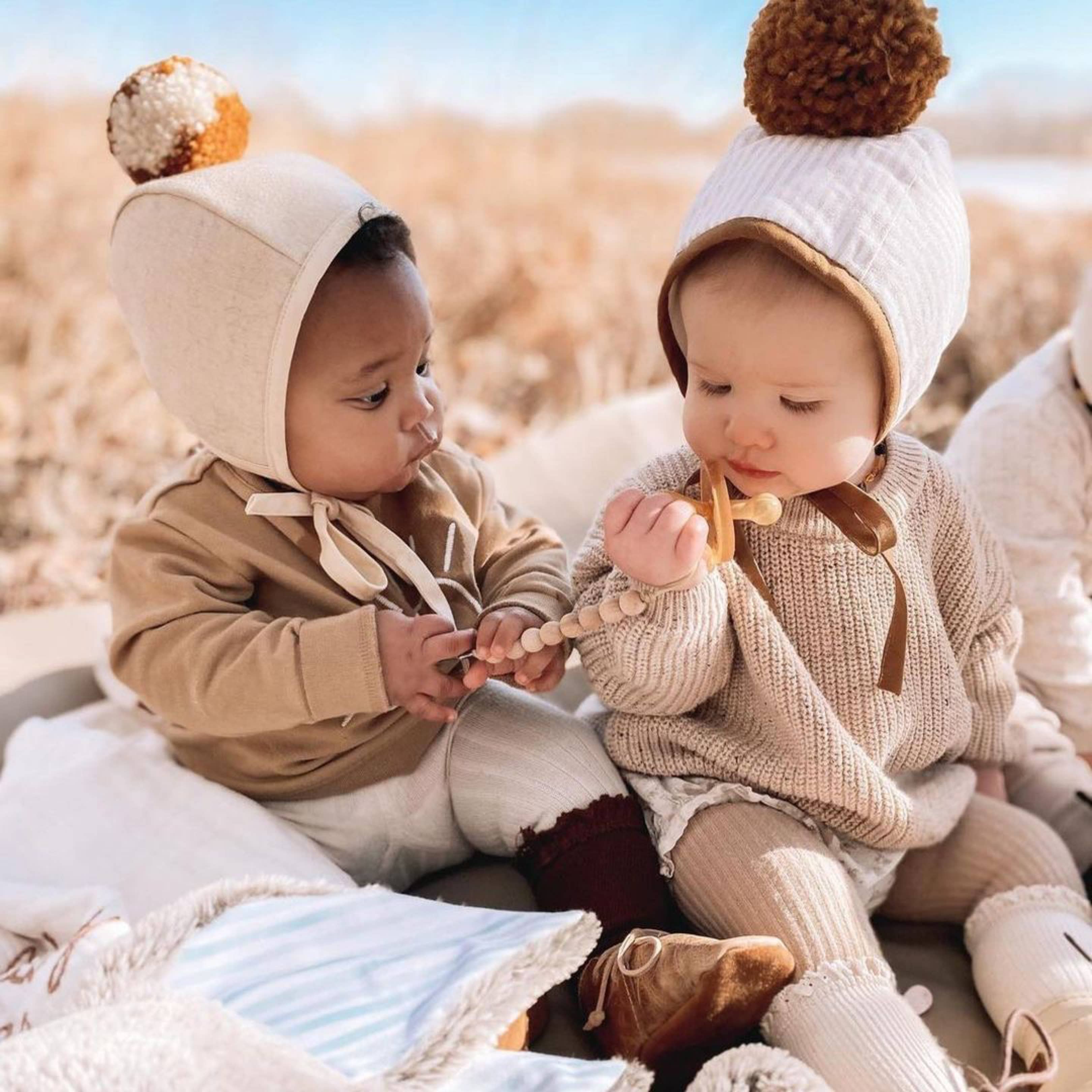 Ali+Oli Silicone Pacifier Clip (Beech Wood)