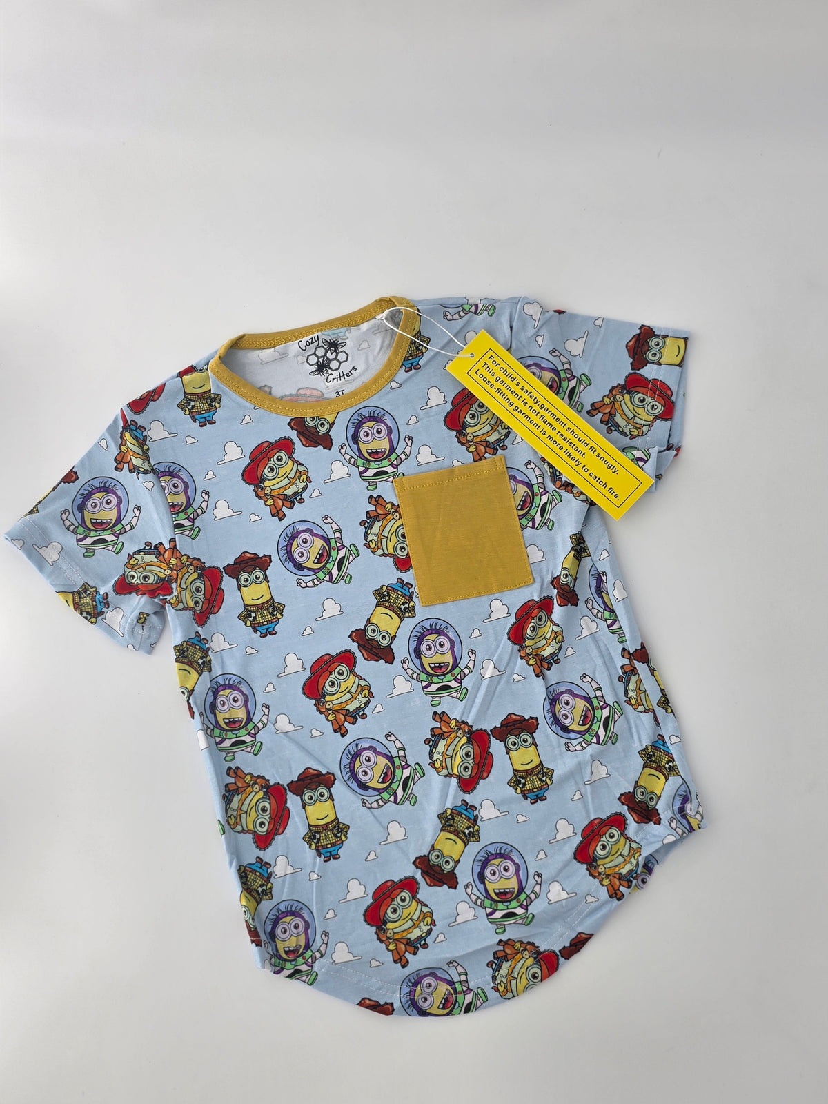 Cozy Critters Bamboo Minions Toy Story Pocket T-Shirt