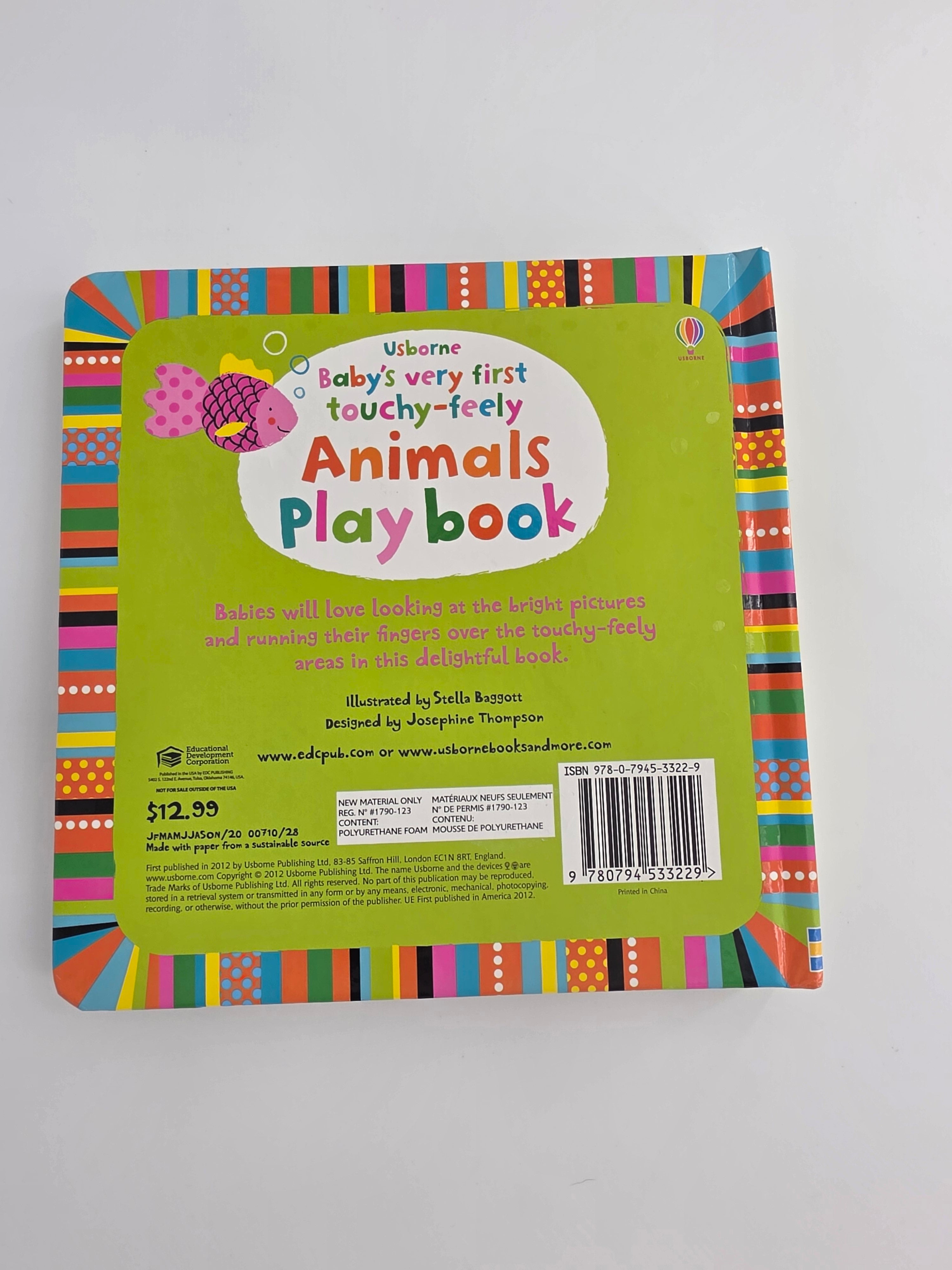 Baby’s Very First Touchy-Feely Animals Play Book – Usborne Board Book