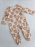 Lion Print Footed Romper – 6–9M