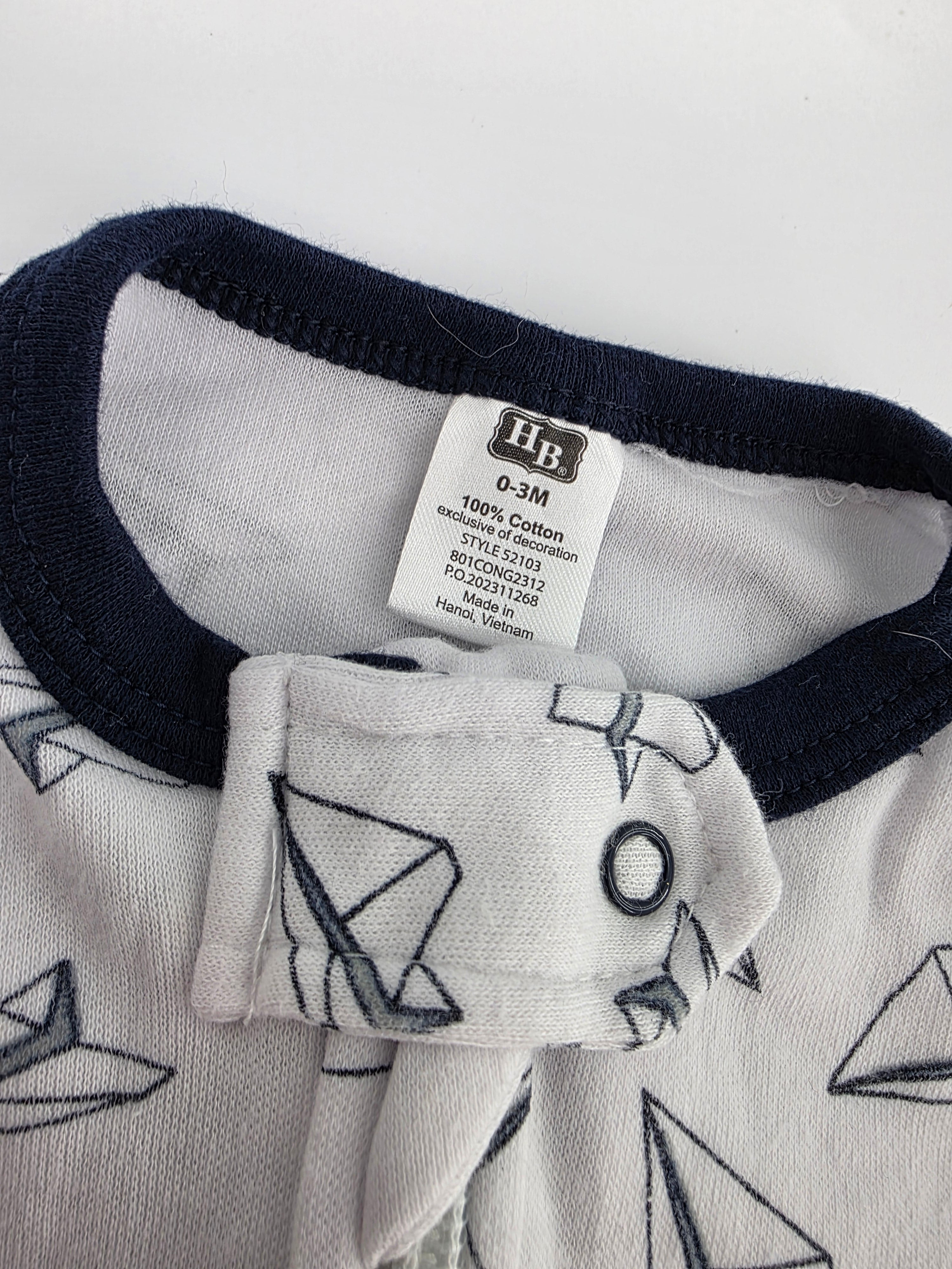 HB Paper Airplane Sleep Gown – 0–3M