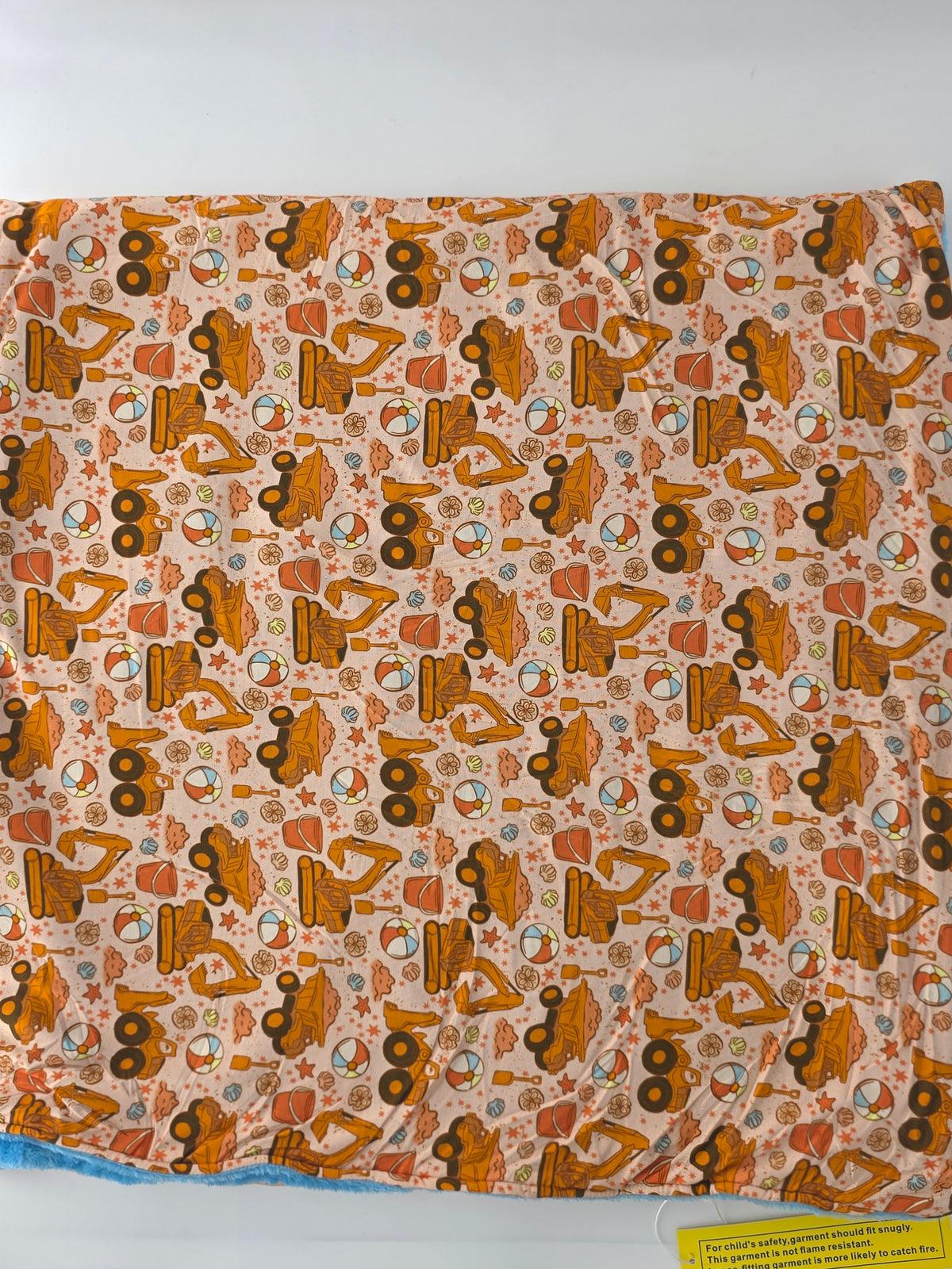 Cozy Critters Bamboo Beach Construction Plush Blanket