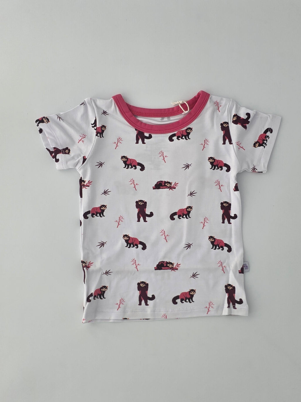 Bubble Baby Red Panda Short Sleeve Two-Piece Set
