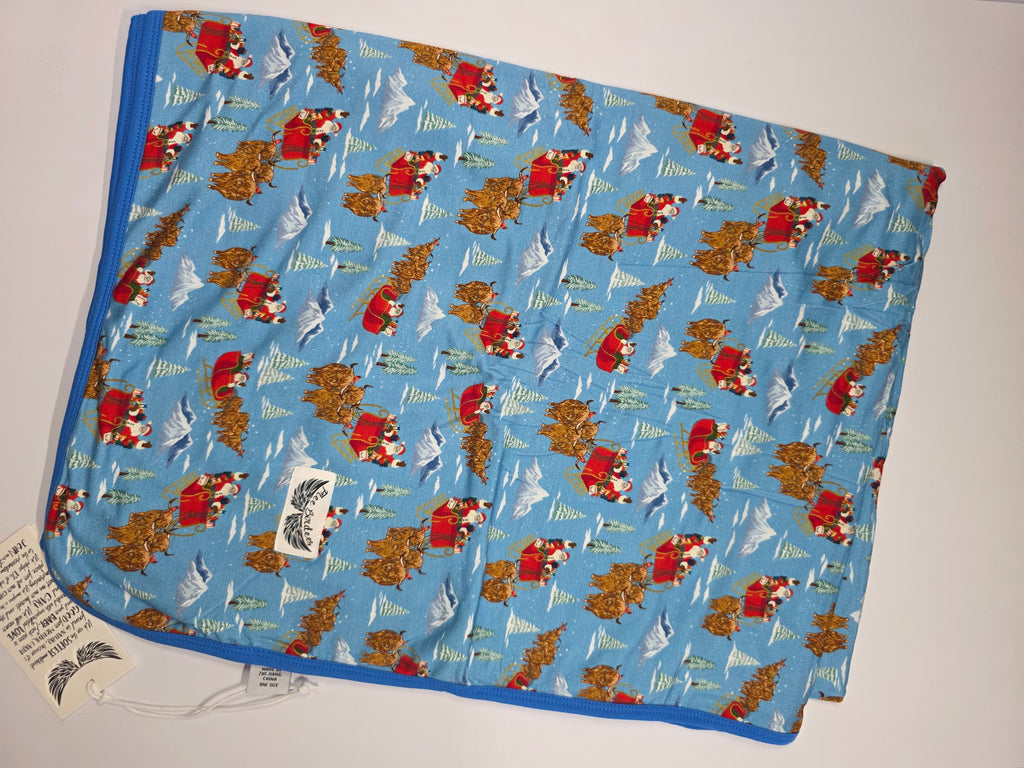 Santa & Highland Cattle Blanket