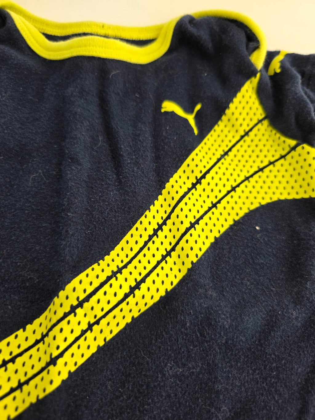 Puma Navy & Neon Bodysuit – 0–6M