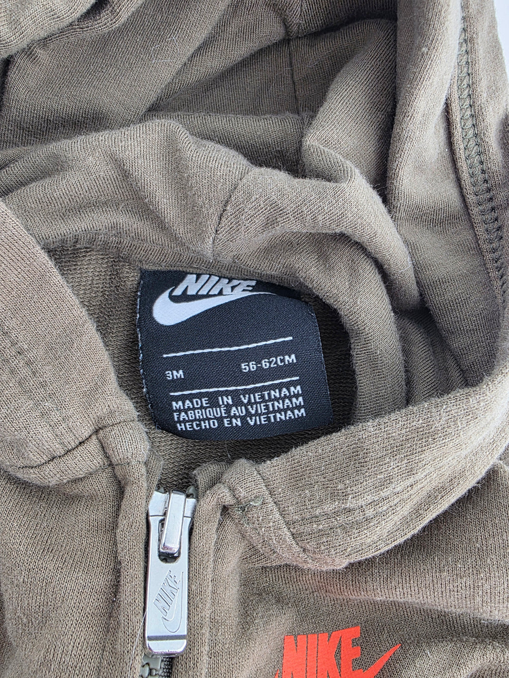 Nike Olive Green Full-Zip Hoodie – 3M