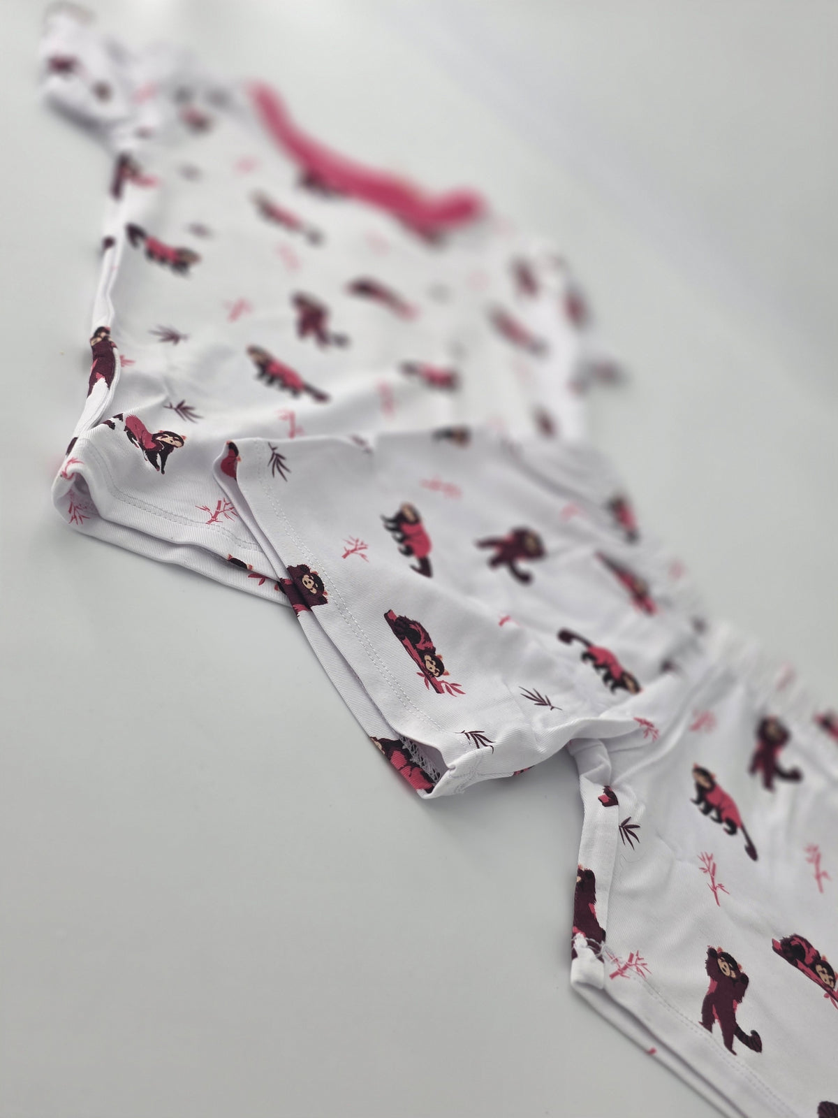 Bubble Baby Red Panda Short Sleeve Two-Piece Set