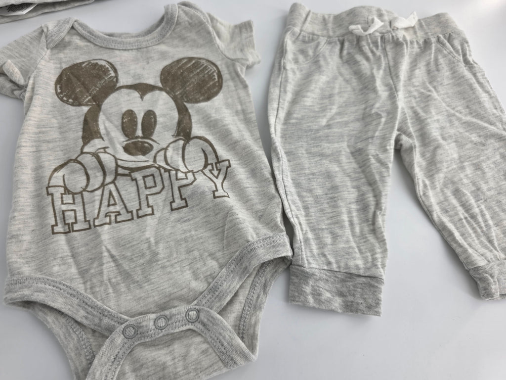 Disney Baby Mickey Mouse 3-Piece Outfit Set – 0–3M