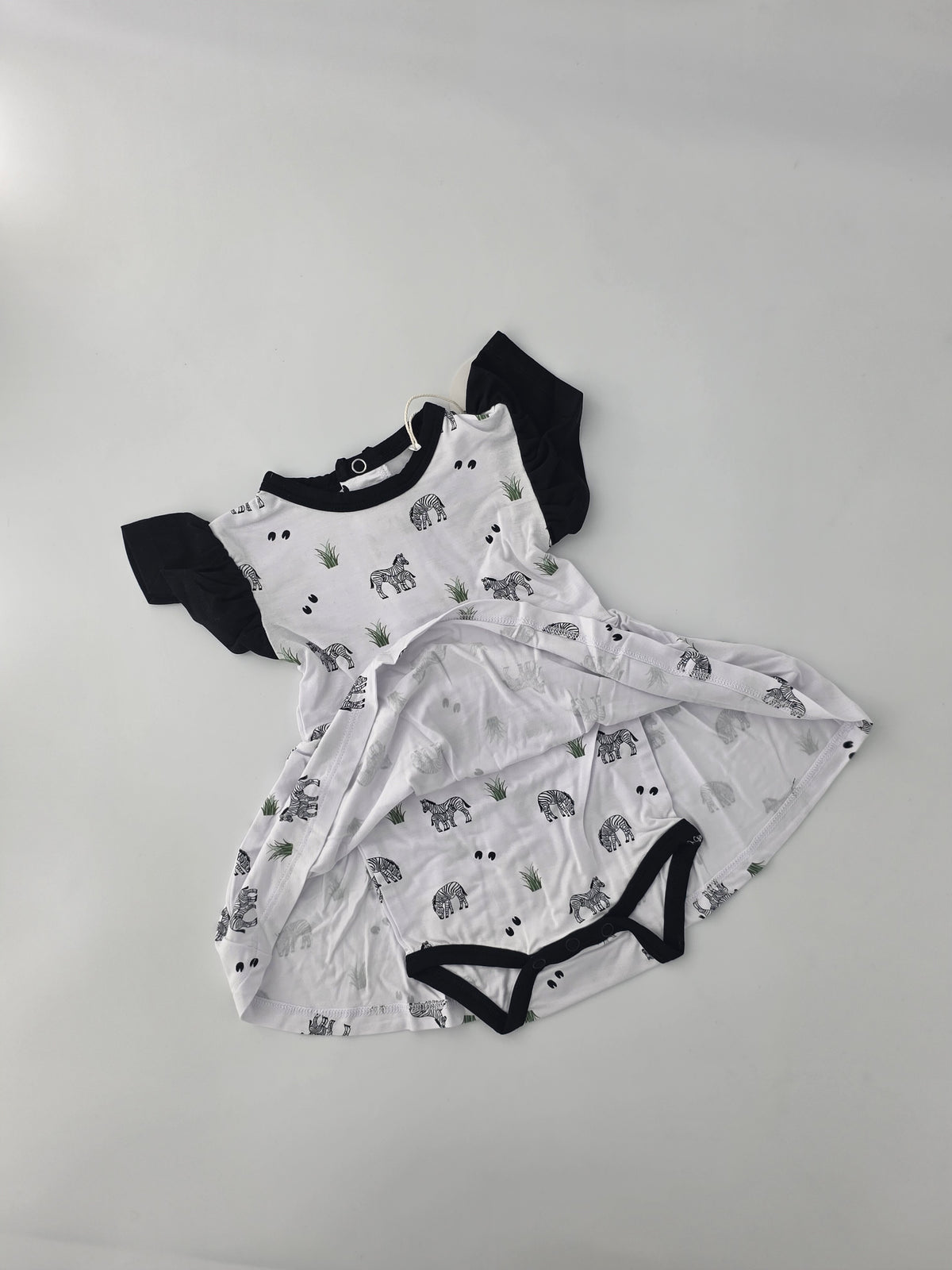Bubble Baby Zebra Bodysuit Flutter Dress
