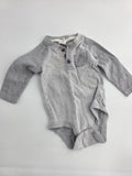 Cat & Jack Gray Striped Henley Bodysuit – 6–9M