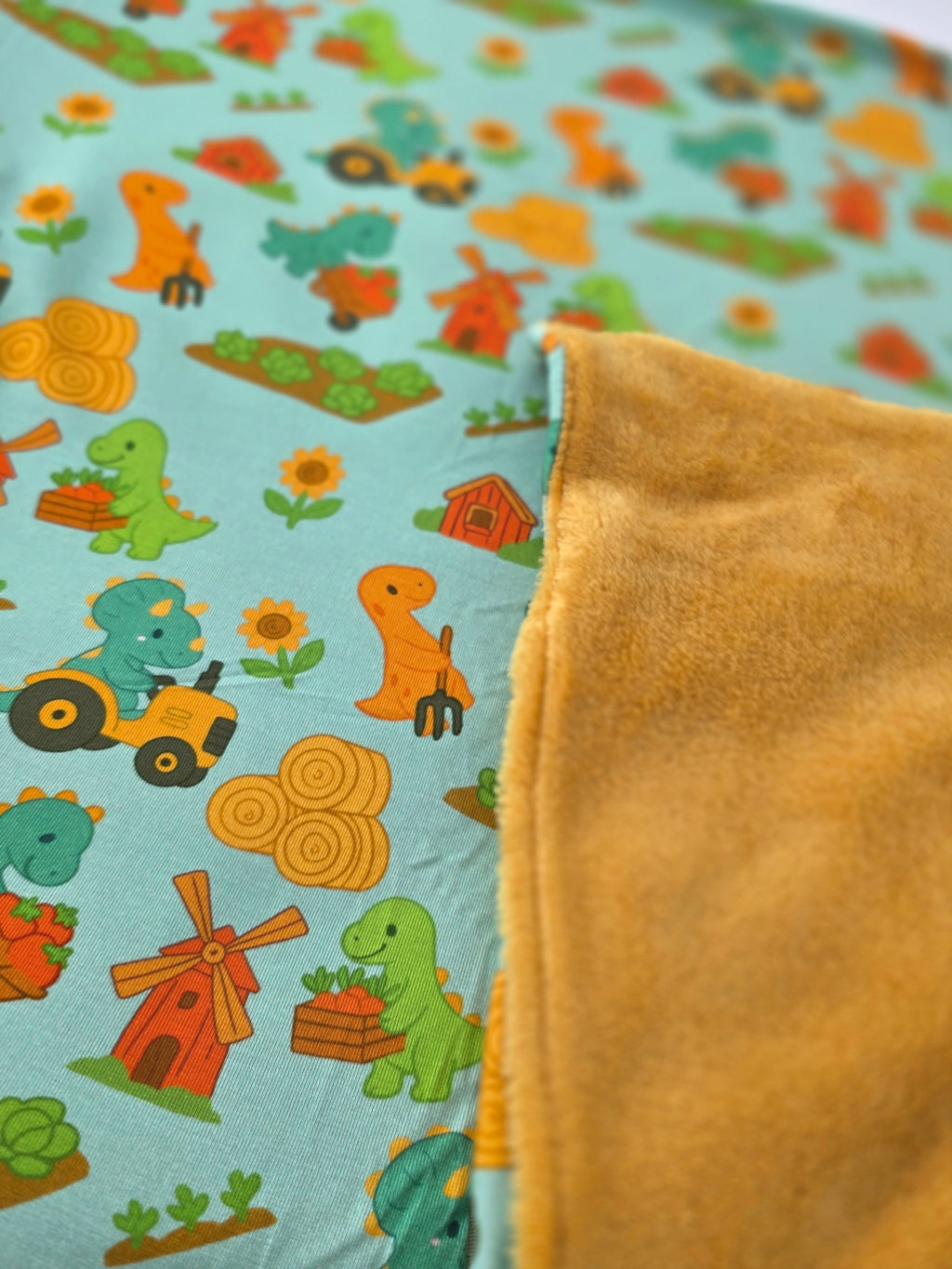 Cozy Critters Bamboo Dino Farm Plush Blanket