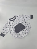 Bubble Baby Snow Leopard Long Sleeve Bubble Romper