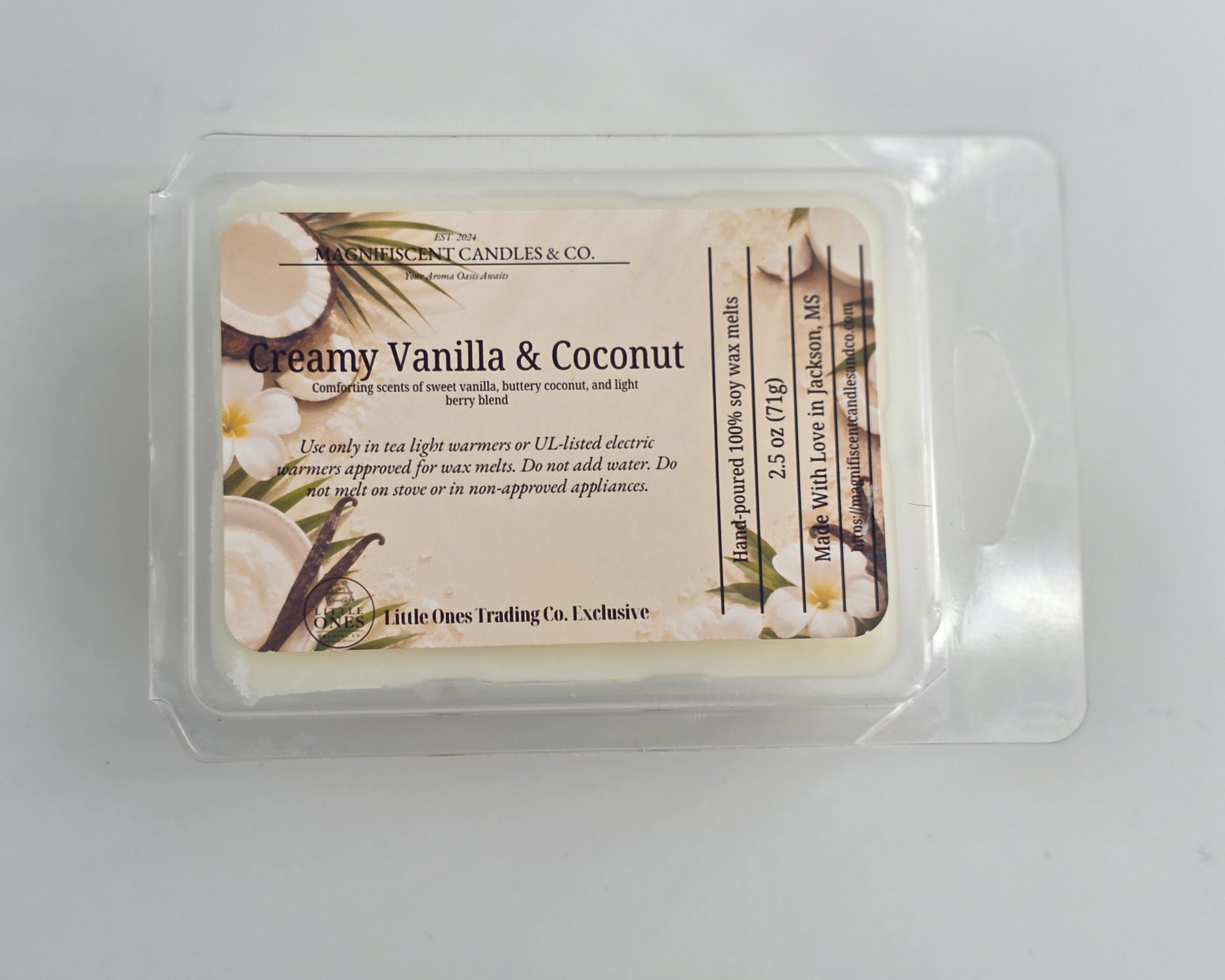 Creamy Vanilla & Coconut Soy Wax Melts – 2.5 oz