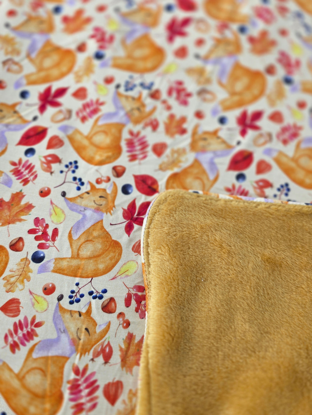Cozy Critters Bamboo Fall Fox Plush Blanket