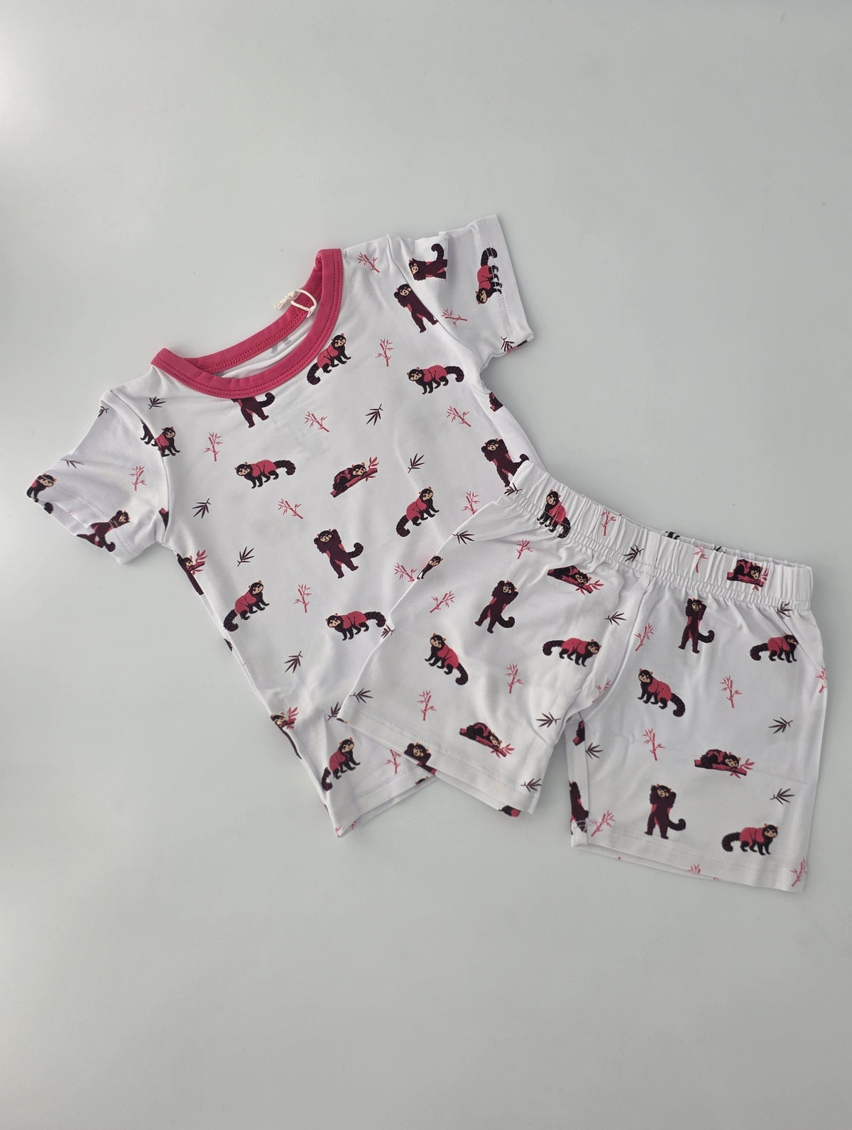 Bubble Baby Red Panda Short Sleeve Two-Piece Set