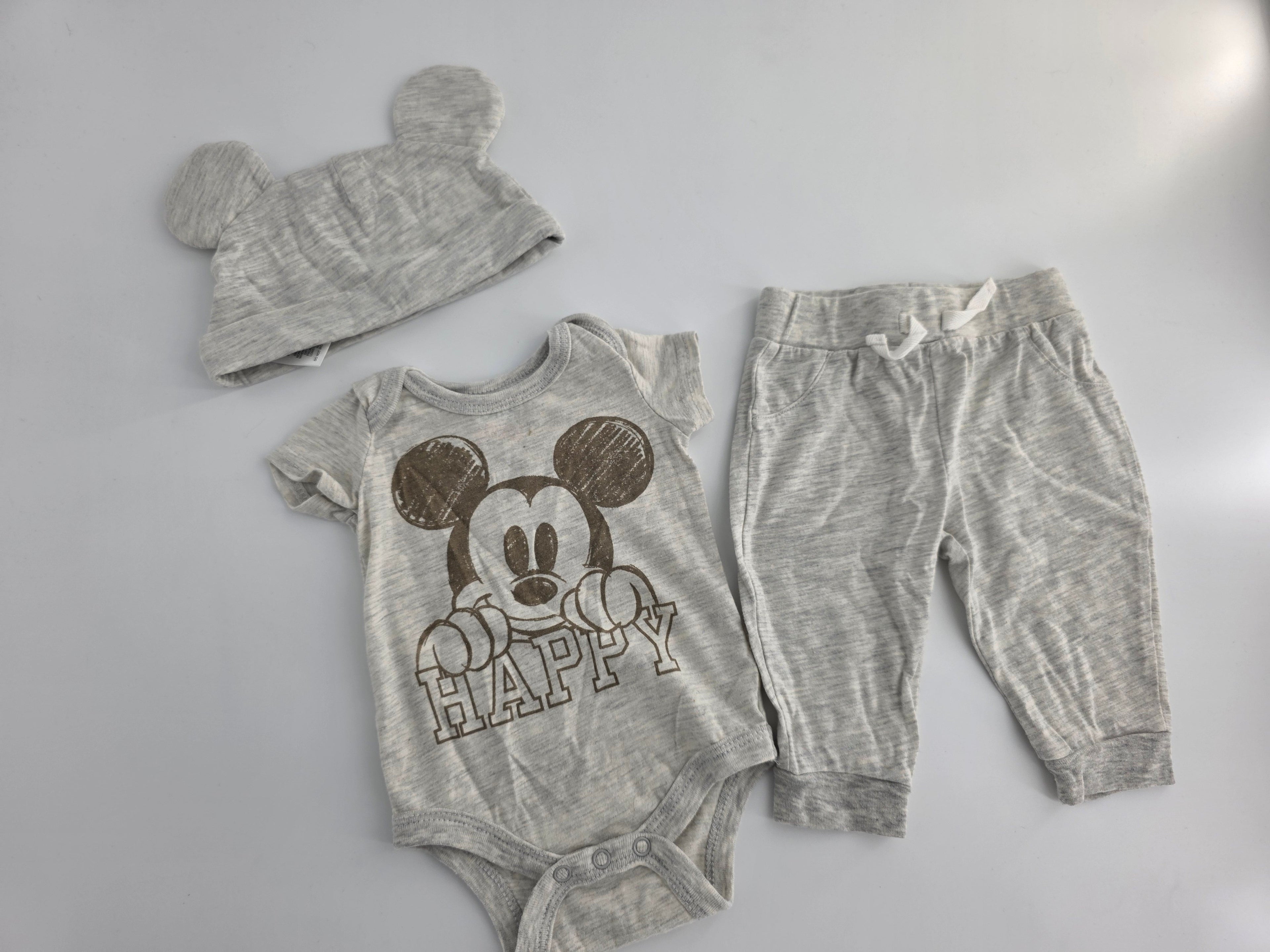 Disney Baby Mickey Mouse 3-Piece Outfit Set – 0–3M