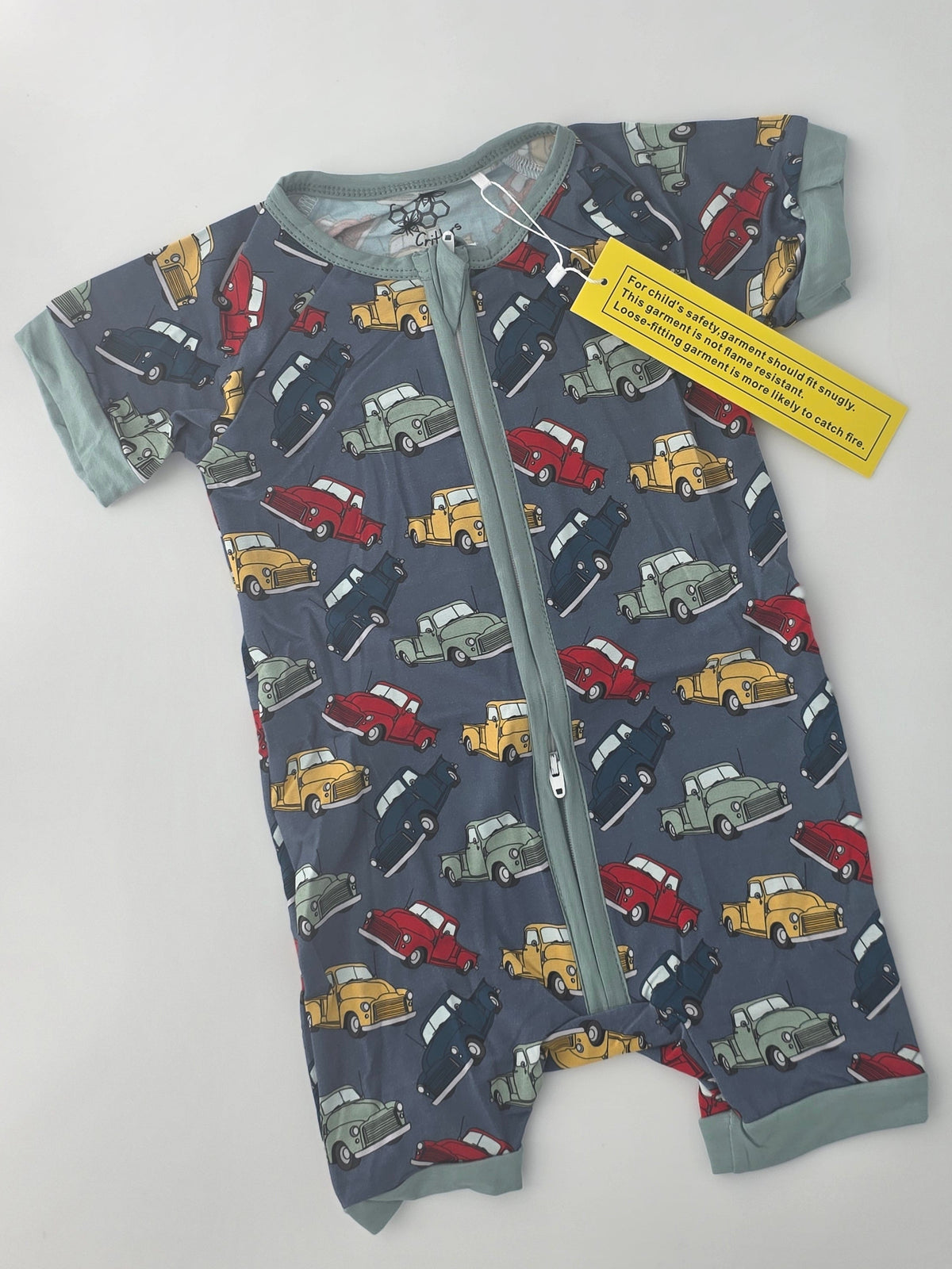Cozy Critters Bamboo Vintage Trucks Shorty