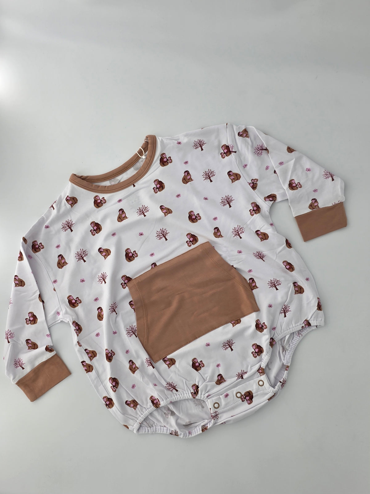 Bubble Baby Macaque Long Sleeve Bubble Romper