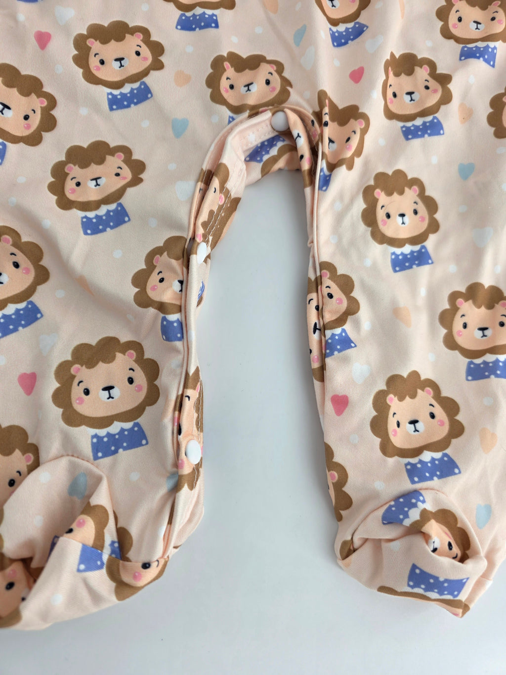 Lion Print Footed Romper – 6–9M