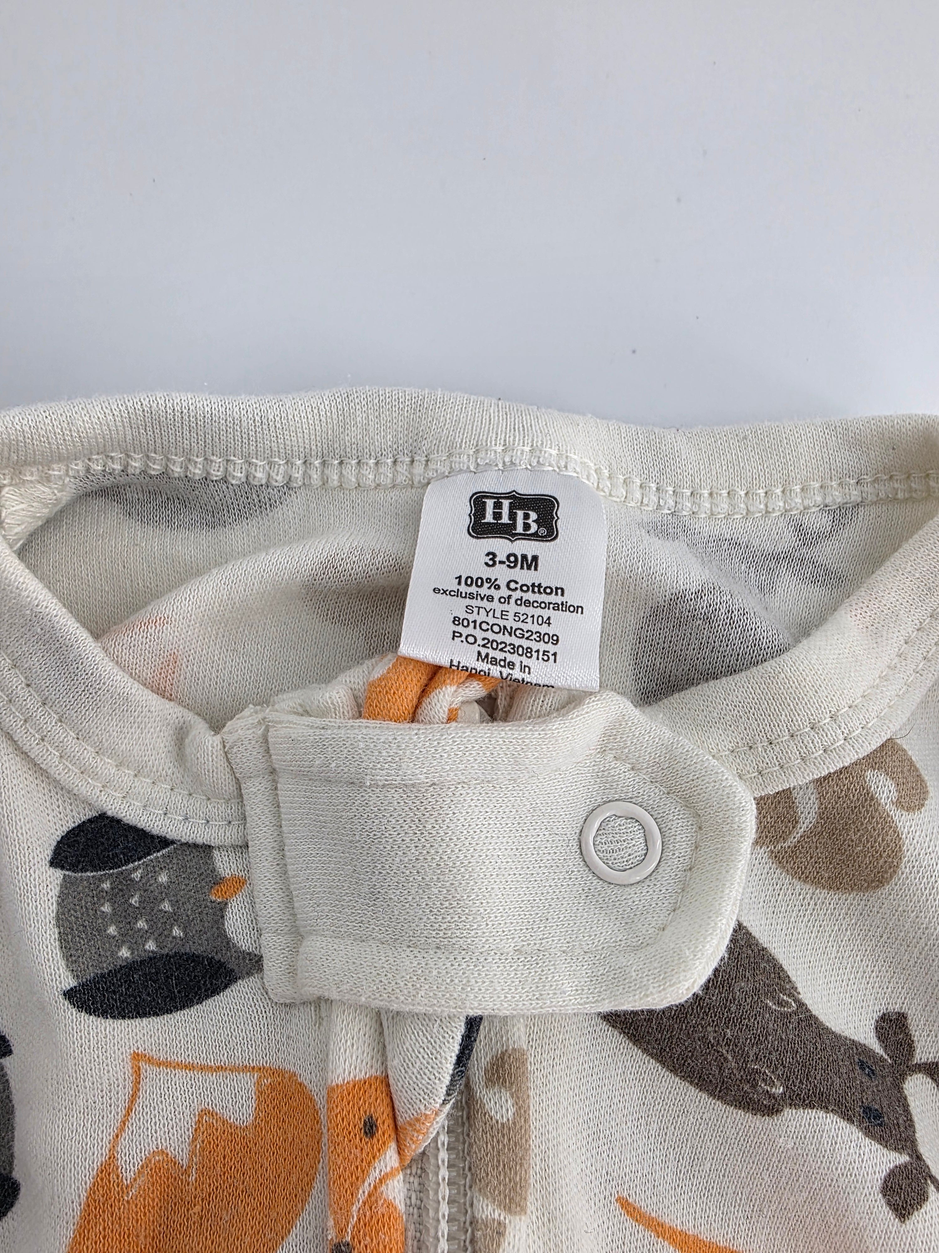 HB Woodland Animals Sleep Gown – 0–3M