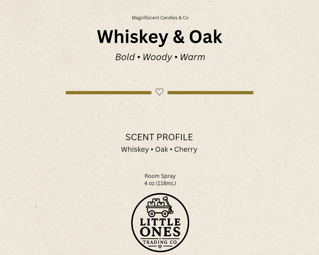 Whiskey & Oak Room Spray – 4 oz