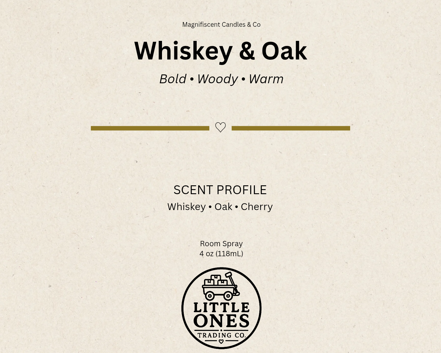 Whiskey & Oak Room Spray – 4 oz