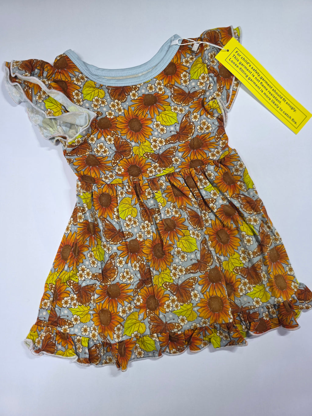Autumn Sunflowers Dress with Biker Shorts