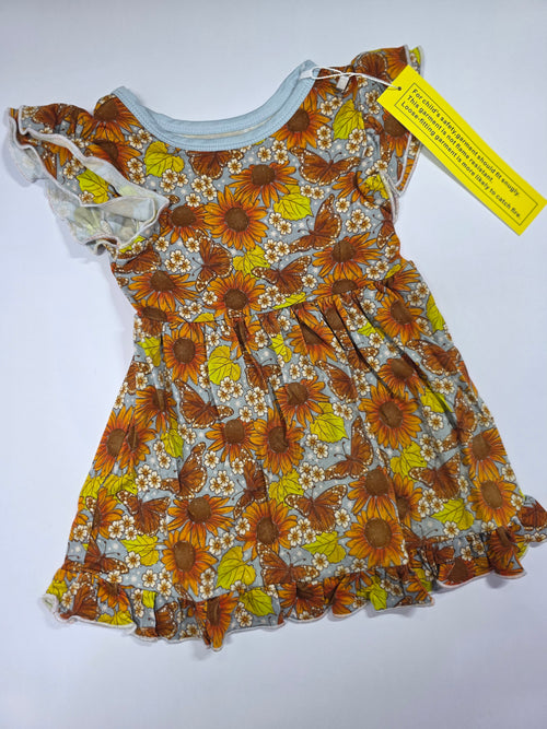 Autumn Sunflowers Dress with Biker Shorts
